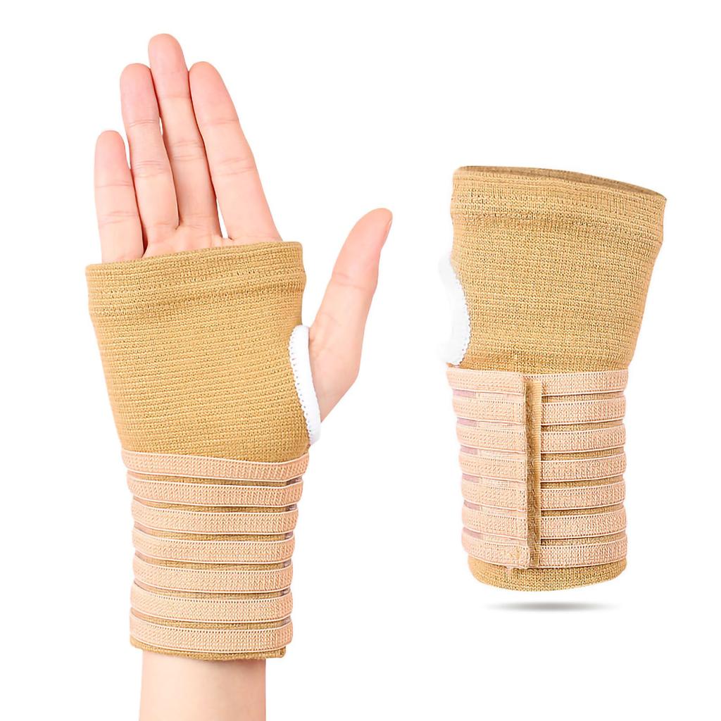 Protector de Palma Tejido Ajuste Buena Fijación Transpirable Suave Muñequera Tejida para Ciclismo Escalada Fitness Color Piel