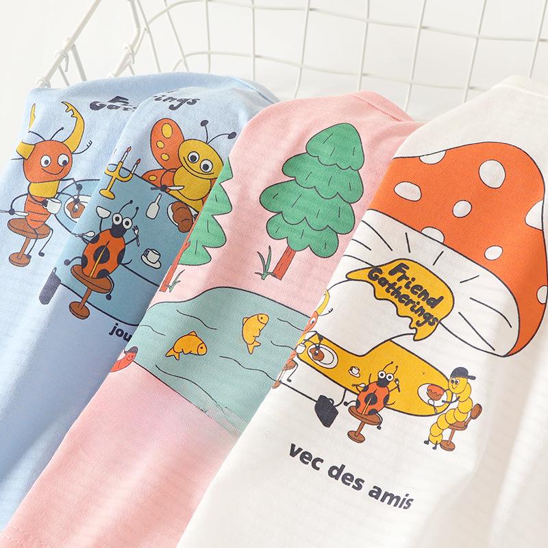 Babykläder Casual Kortärmade T-shirts Sommarkläder Pojkar Flickor Baby Barn Barn Sommar Halv-ärmade Toppar