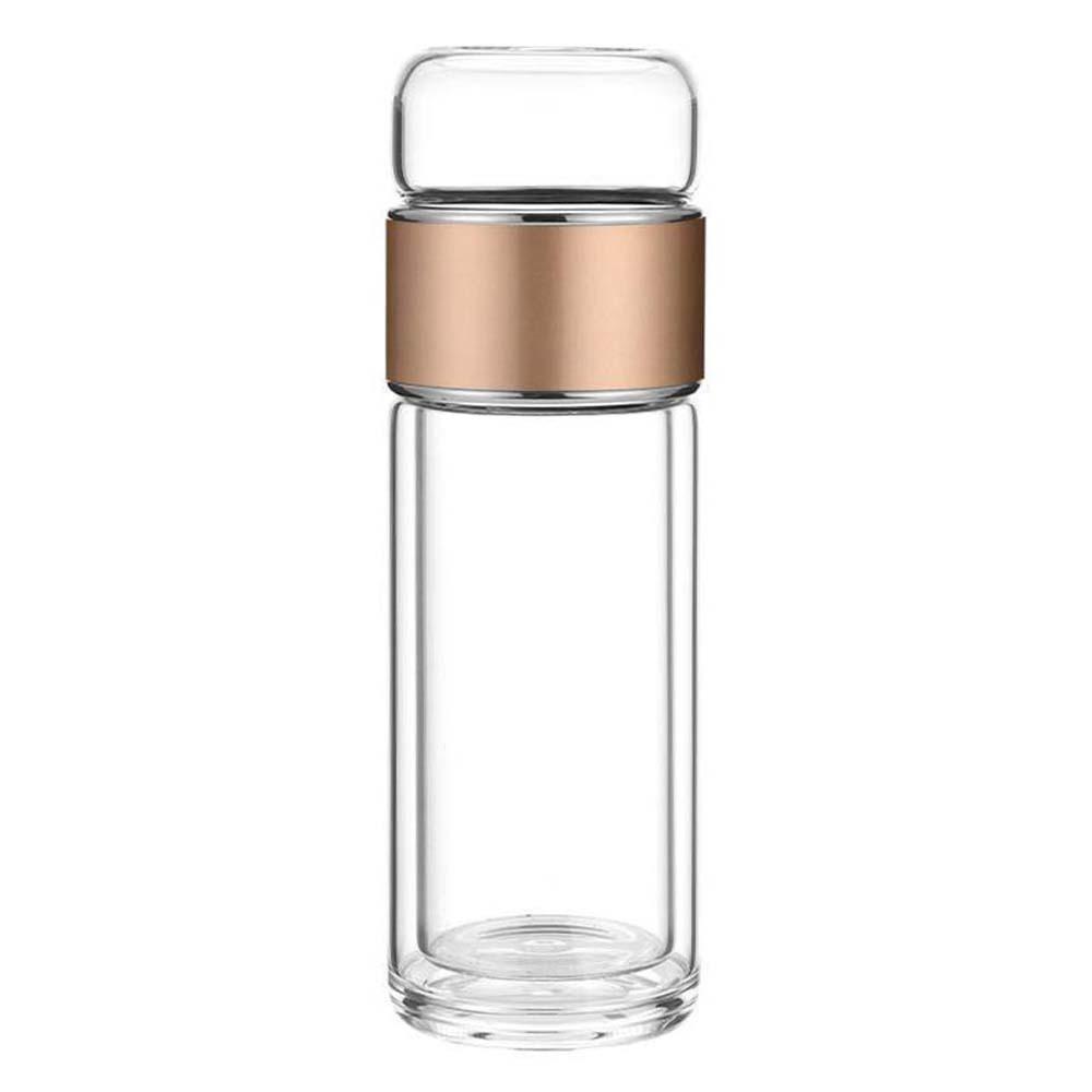 Borosilicate Glass Tea Water Separation Bottle Round Mouth Handhold Portable Bottle  Sports