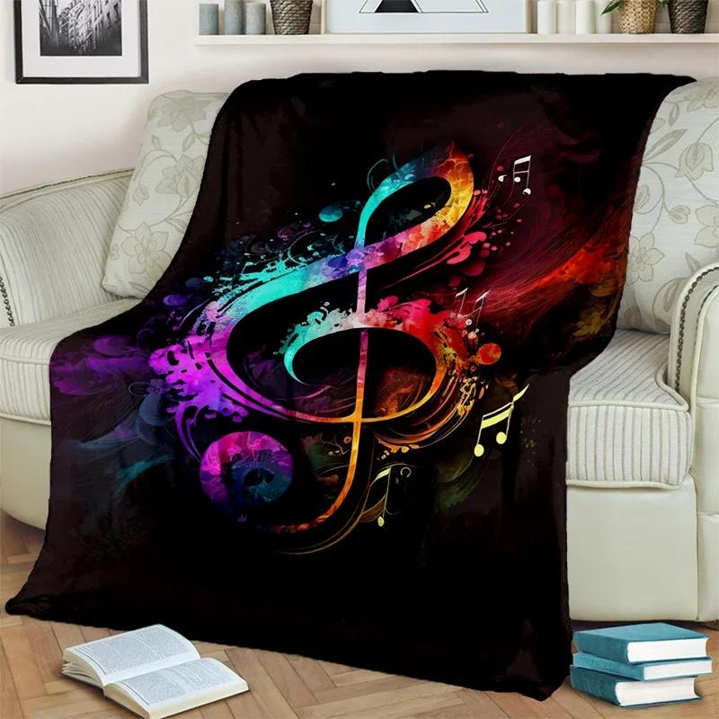 3D Colorful Musical Note Music Score Blanket,Soft Throw Blanket for Home Bedroom Bed Sofa Picnic Travel Office Cover Blanket Kid