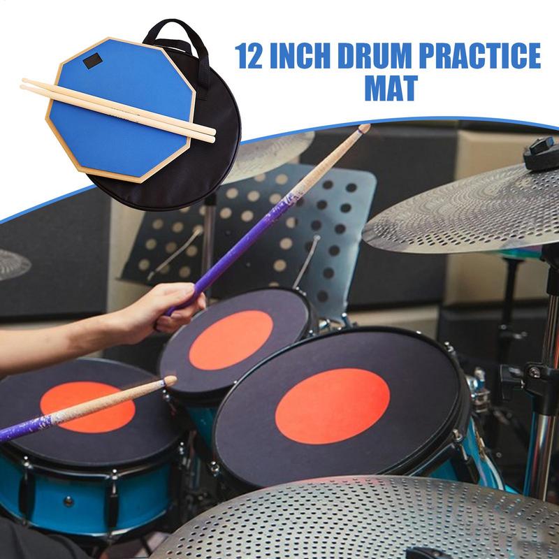 Drum Practice Pad Kit 12Inches Drumming Pad With Drum Sticks 3Pieces Drumming Pad Set Portable Nonslip Lightweight