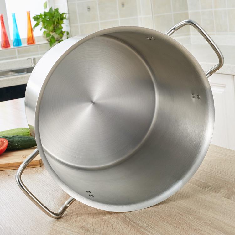 Premium Thickened Stainless Steel Stockpot with Compound Bottom, Sandblasted Finish for Commercial Use