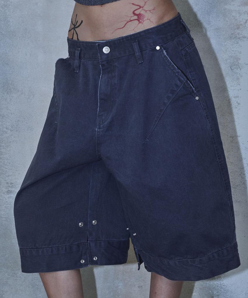 PARADIGMFILM [Ep.02] Triangle Bermuda Cotton Pants (Blue Charcoal)