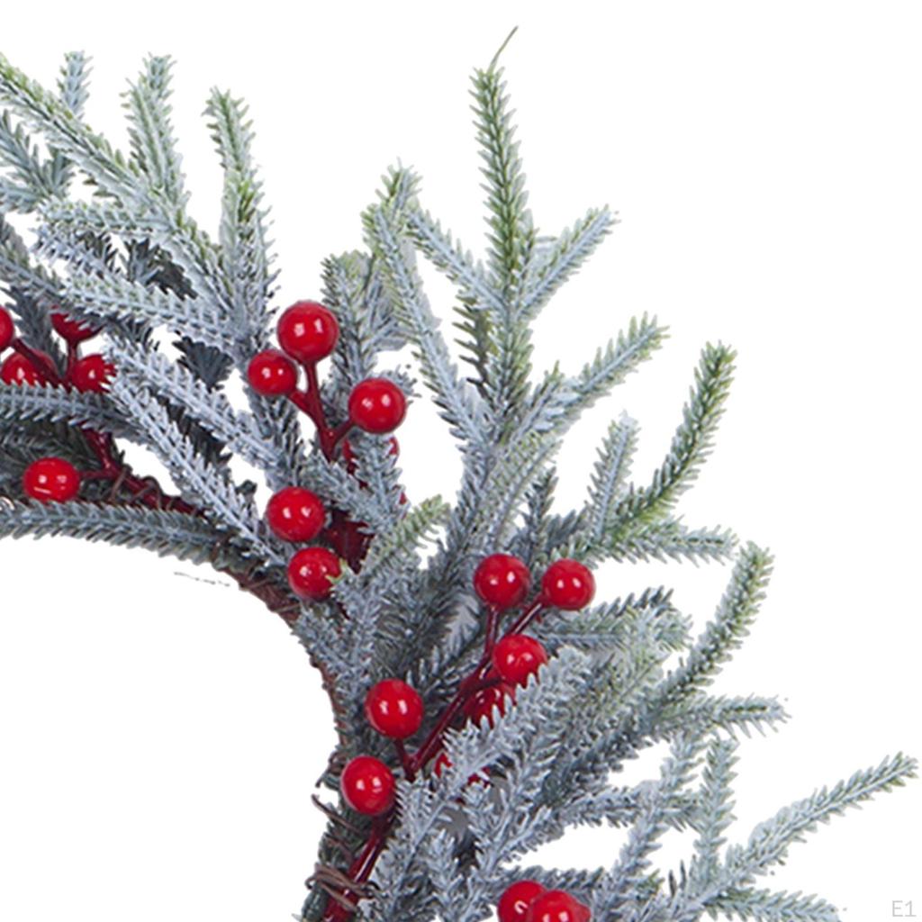 Christmas Candle Ring Artificial Red Berries Garland Ornament, Xmas Wreath, Kitchen Cabinet Wreath