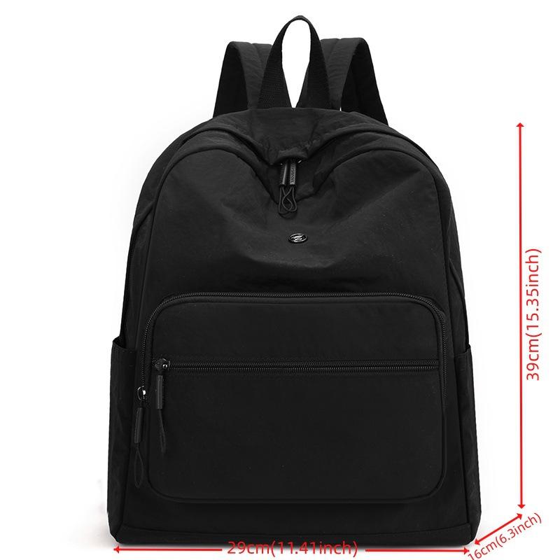 Schoolbag Backpack Literary and Casual Women's Travel Backpack Large Capacity Solid Color Versatile College Student Schoolbag Mommy Bag