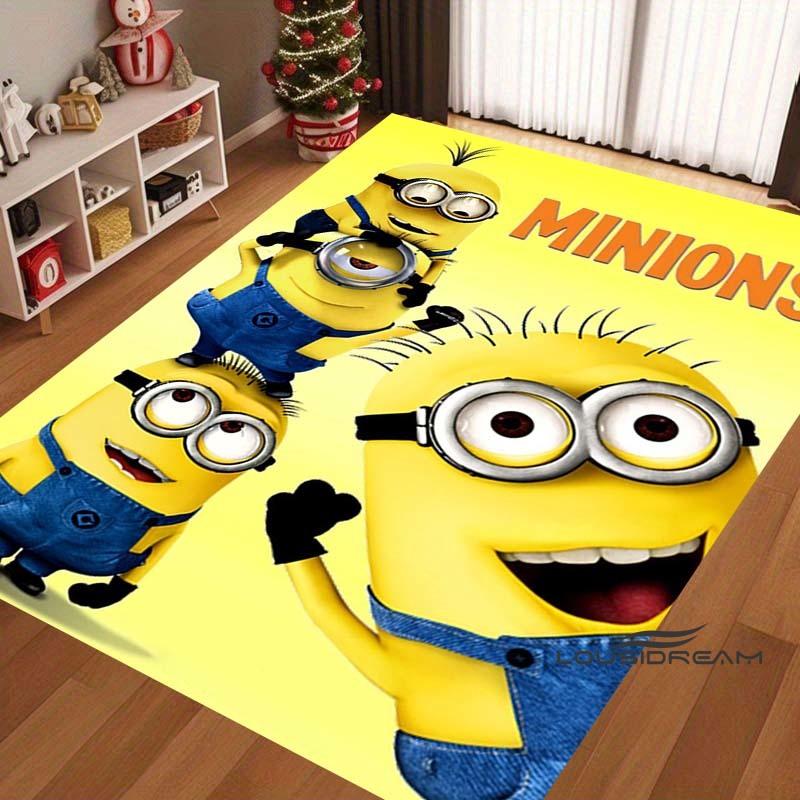 Cute Cartoon 3D-Printed Minions Rug—Suitable for Living Rooms, Bathrooms, Creative Doormats, Bedroom Rugs, and More.