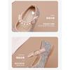 Mädchen Glitzer Schleife Perlenriemen Mary Jane Prinzessin Freizeit Schuhe