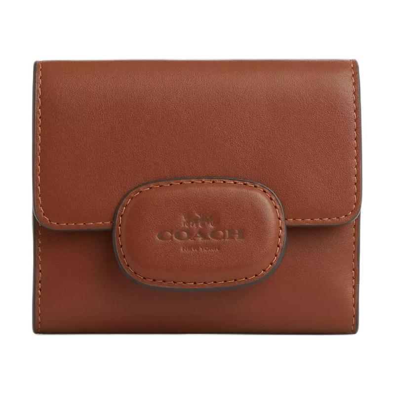 COACH Eliza ogo snap closure calfskin wallet regular women s rosewood mahogany красный