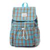 Women's Lightweight Backpack Travel Drawstring Plaid Backpack Student Class Commuter Schoolbag