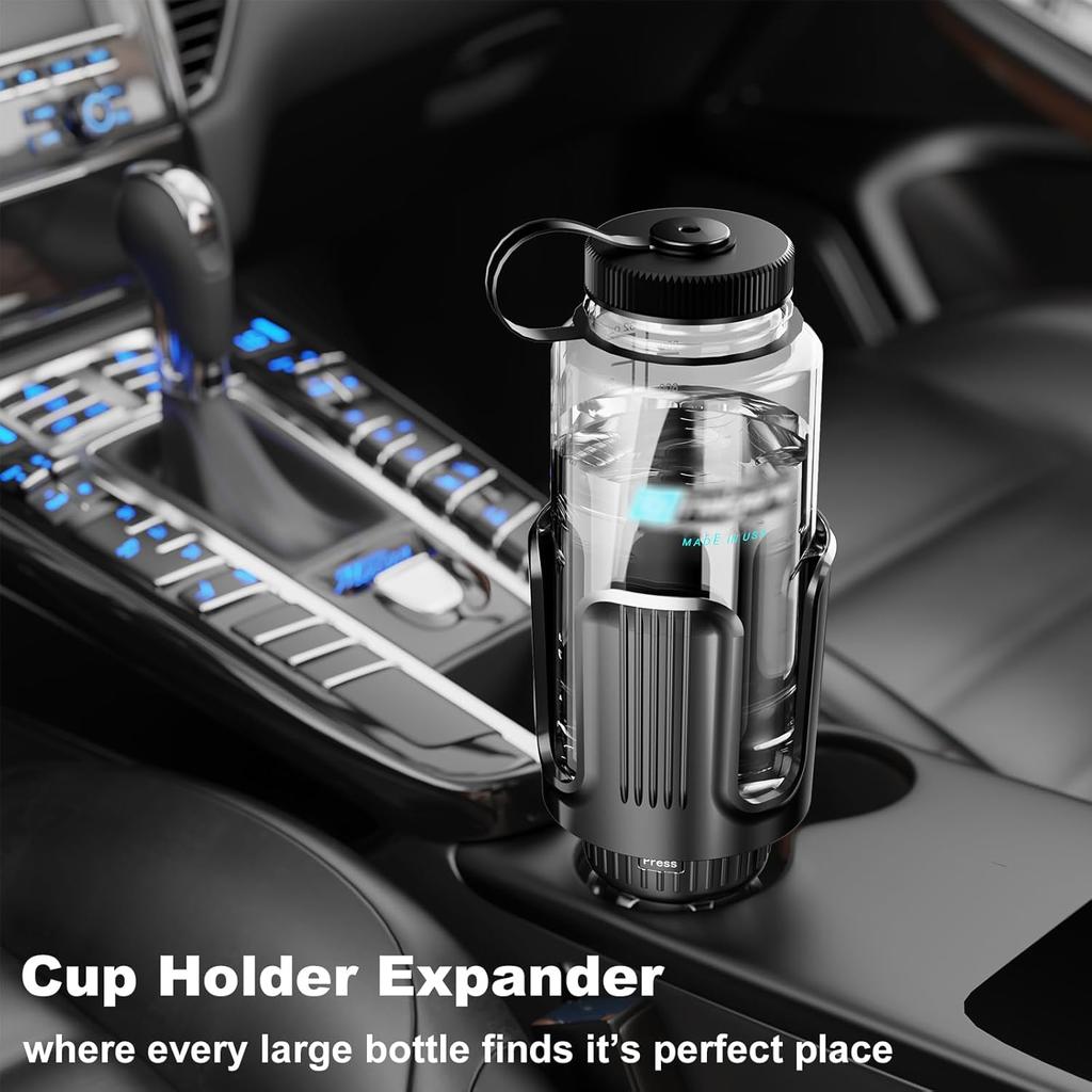 Car Cup Holder Expander with Adjustable Offset Base, All Purpose Cupholder Extender for car with Expandable, Univeral for Most Popular Large Travel