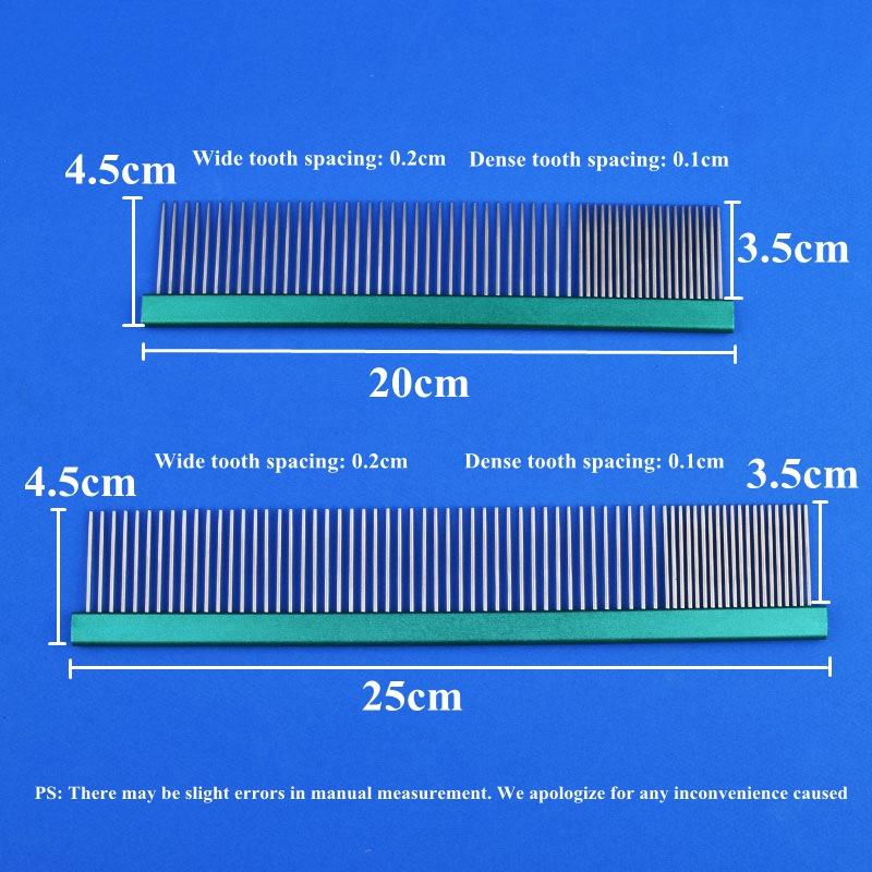 20/25cm Stainless Steel Pet Cat Comb Wide Handle Stylist Color Aviation Aluminum High-end Dog Cosmetology Styling Massage Comb