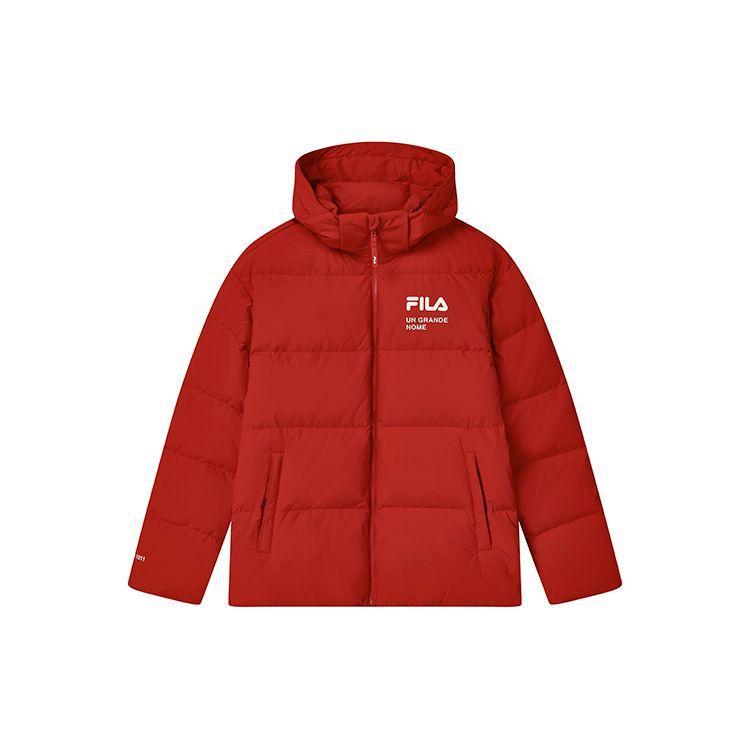 

FILA Loose Casual Hooded Logo Simple Long Sleeve Down Jacket Unisex Outerwear Legendary-Red F11U249902FRD XXXL