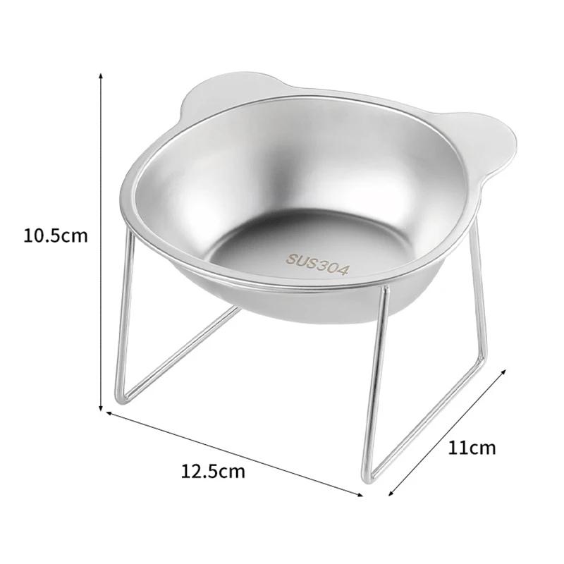 Stainless Steel Raised Cat Bowls with Whisker Fatigue Relief Pet Water Dish And Food Bowl for Cats Kitten Feeding Plates