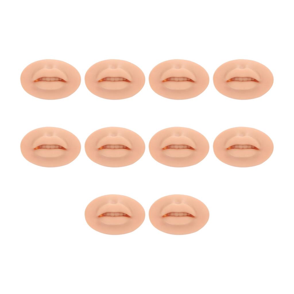 10PCS Practice Lips Open Mouth Silicone 3D Fake Lips for Teaching Training