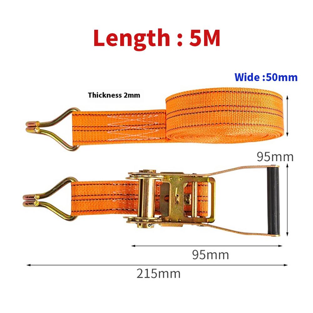 Car Tie Down Straps Truck Straps Wear-Resistant Thickened Self-Locking Rope Tightener Heavy Duty Cargo Straps Car Accessories