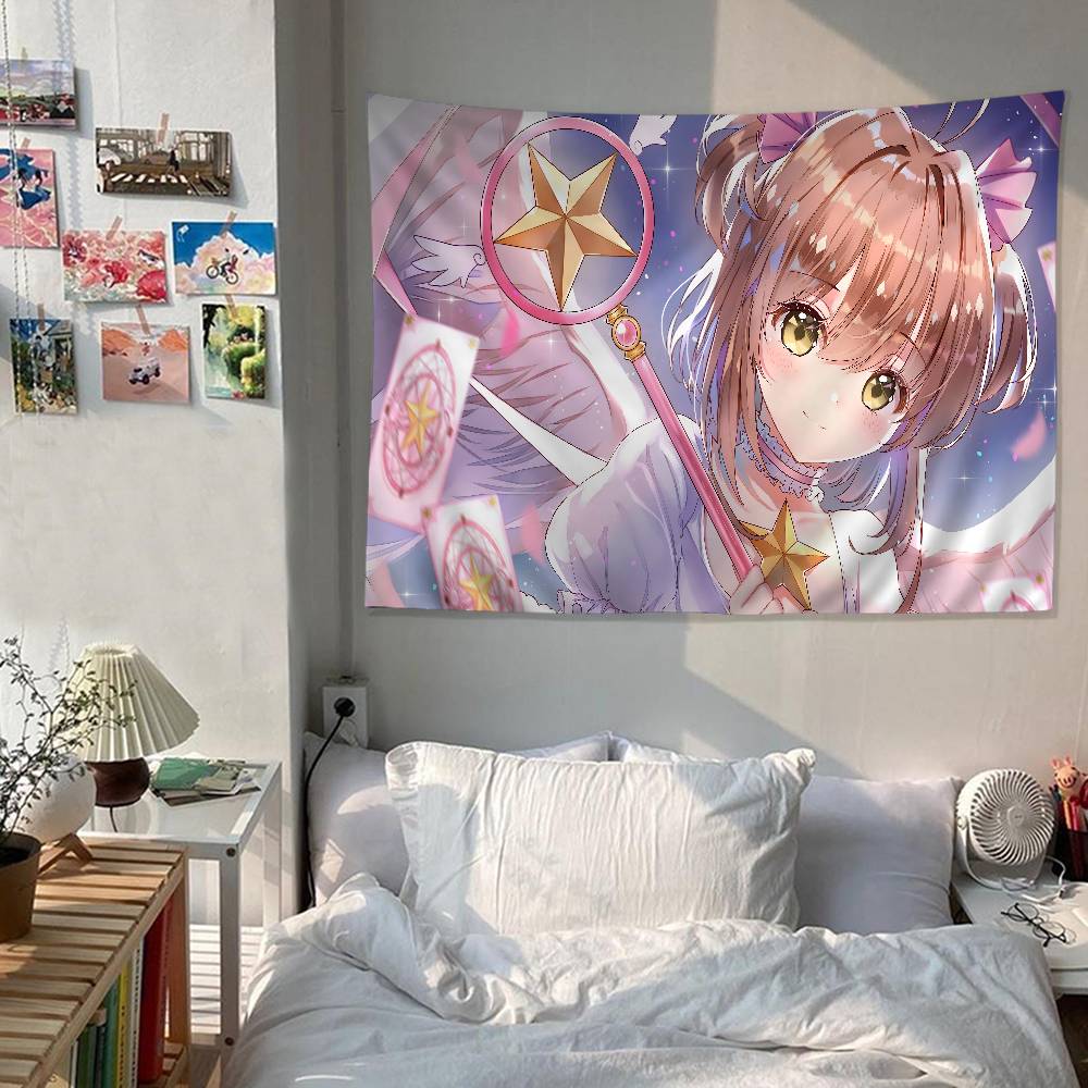 Anime CCardcaptor Sakura Girl Colorful Tapestry Wall Hanging Bohemian Wall Tapestries Mandala Wall Hanging Sheets