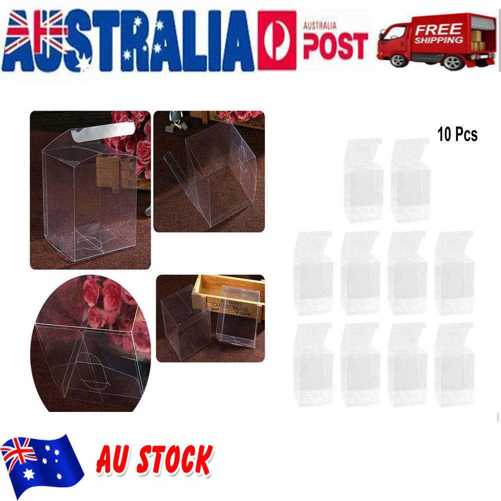 10Pcs PVC Packaging Box Transparent Cube Clear Candy Treat Wedding Shower Birthday Party Gift Packing Box 10x10x10cm