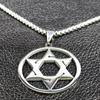 Star Of David Shield Stainless Steel Necklace for Men Women Silver Color Hexagram Pendant Necklace Jewelry