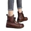 Autumn and Winter New Retro Boots Fleece Thickened Cotton Boots Soft Sole Soft Surface Casual Short Boots Side Zipper