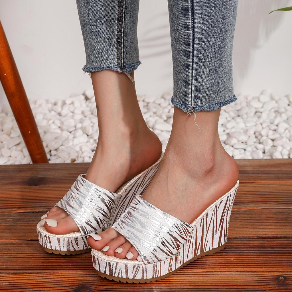 Fashion Summer Cross Strap Sandals for Women Roman Style Fish Mouth Thick Bottom Sandal Slippers Casual Wedge High Heels Sandales Femme