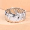 Exquisite Silver Color Wavy Zircon Paved Band Ring for Women Elegant Party Jewelry