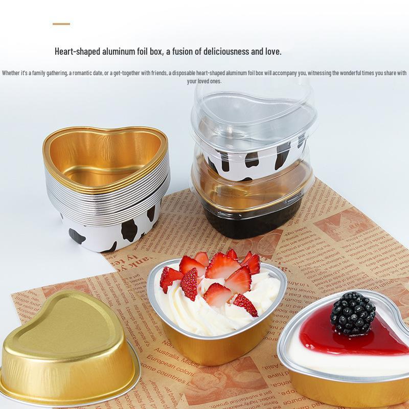 Heart-Shaped Aluminum Pudding Cup for Air Fryer Use Only (Not for Domestic Sales)