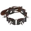 Black Leather Studded Bracelet Cuff Goth Punk Spiked Bracelets Women Men Wristband Rivet Bangle Cosplay Rock Unisex Jewelry