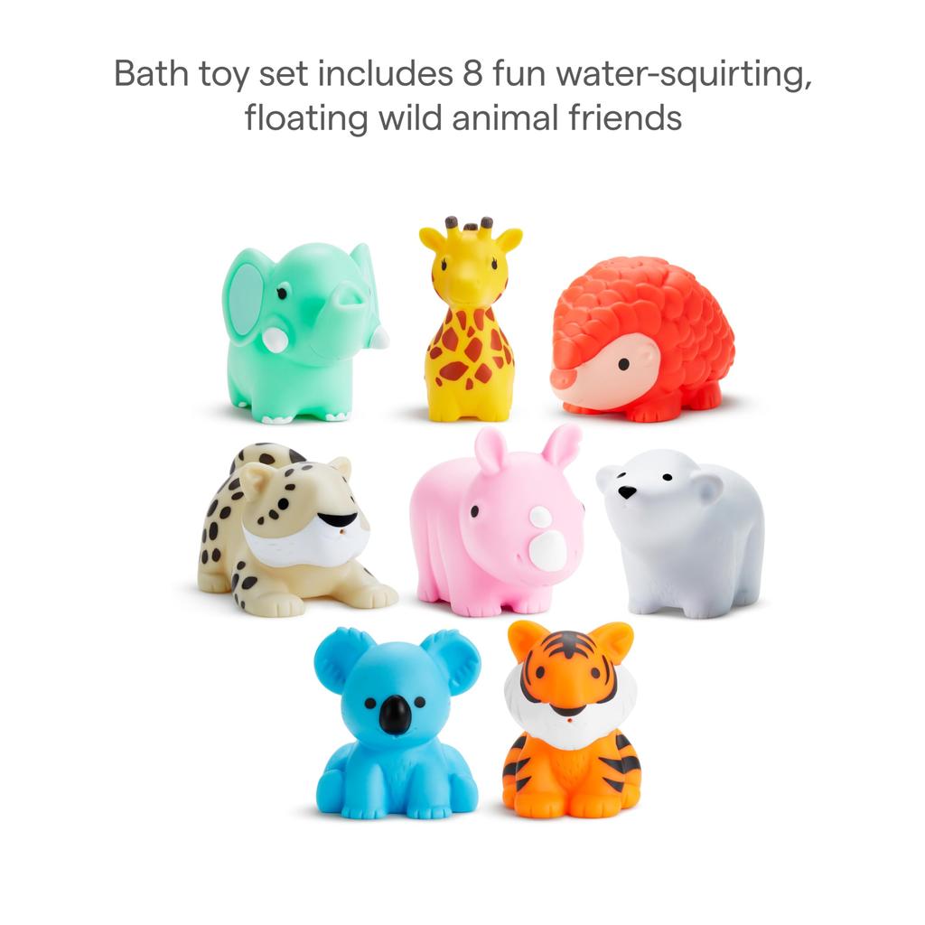 Munchkin Floating Water Guns, Set of 8, Wild Love, Floating Animal Water Guns, Bath and Pool Toys for Babies and Kids, TYMU21353001