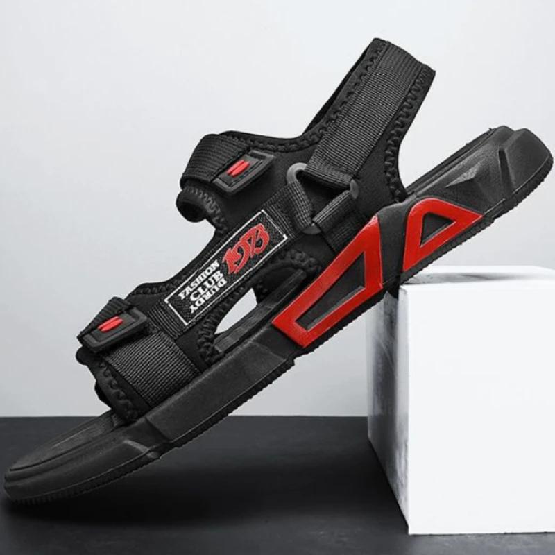 Pvc Man Sandals Daily Use Non-slip Shoes For Men Color Trend 2024 Summer Styles Cheap Clearance Korean Style Outdoor Number 41