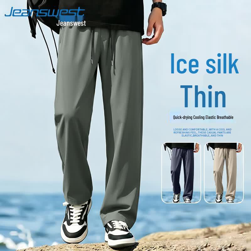 Jeanswest Men's Ice Silk Loose Straight Leg Casual Pants