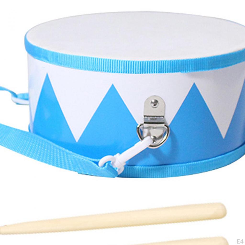 8 inch Kids Drum Set Children Waist Marching 8inch Wooden Toy for Baby