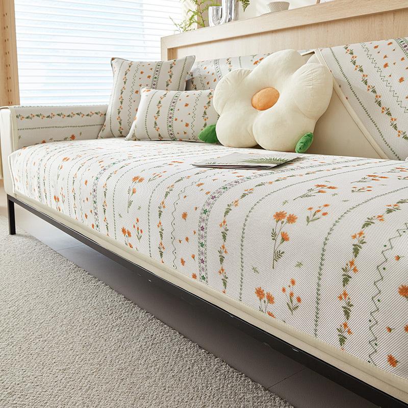 Sofa Cushion Ins Style High Sense Anti-Slip Summer Sleeping Mat Cushion Sofa Cover Cloth