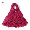 % rayon pleated solid color human cotton two-end beard bag headscarf female, new breathable soft scarf