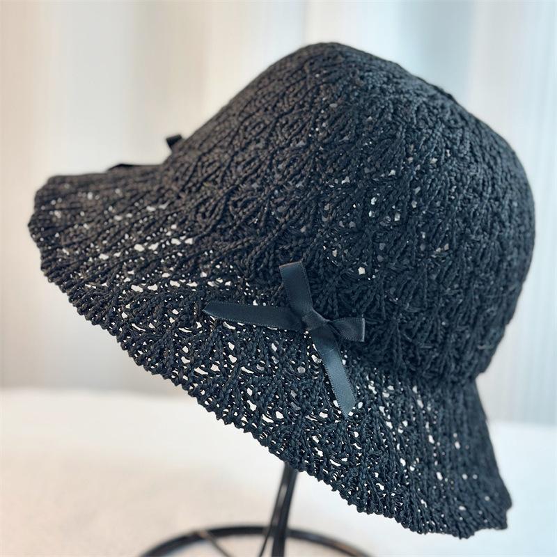 Bow Girl Sweet Cute Bucket Hat Spring and Summer Travel Seaside Sunscreen Hat Basin Hat