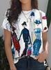 T-shirts Imprimé 3D Abeille Papillon d'Été Femmes Décontracté Col Rond Manches Courtes Streetwear Harajuku Y2k T-shirts Haut Vêtements Féminins