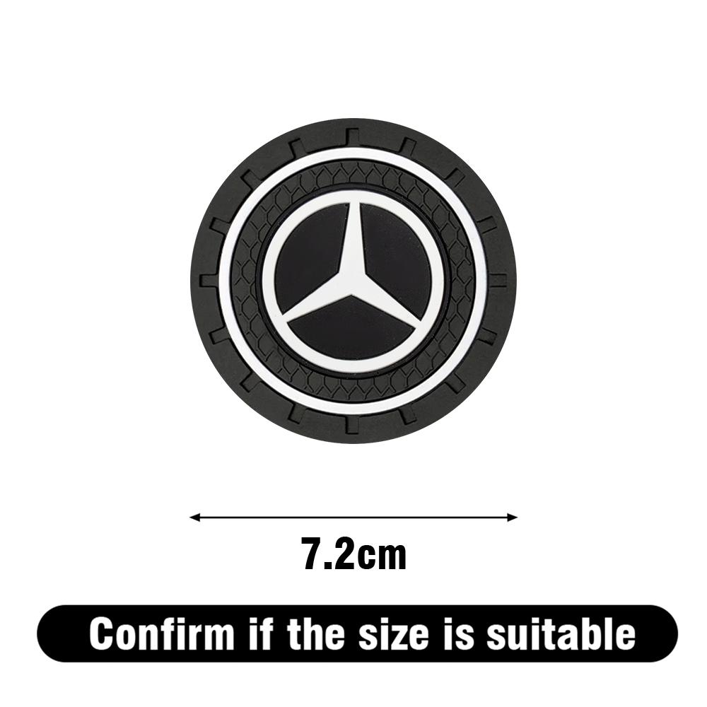 

Hot Car Sticker 1/2Pc Car Coaster Anti-Slip Silicone Pad Water Non Slip Cup Holder Drink Mat for Mercedes Benz AMG Smart Fortwo