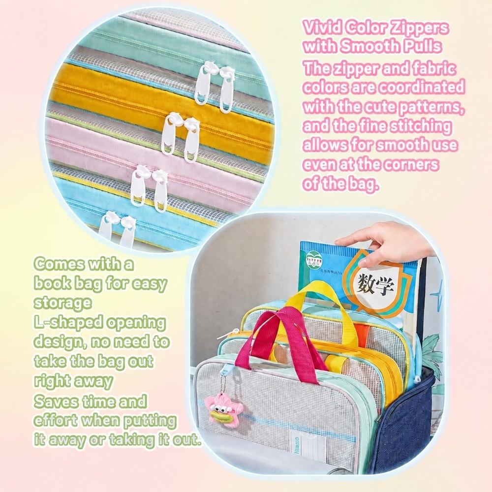 Waterproof Mesh Zipper Pouch Bag EVA Transparent File Bag Tutoring Bag  School Office Supplies