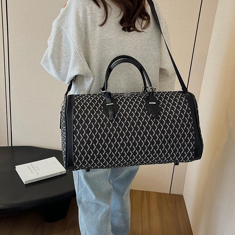 Všestranná voděodolná cestovní taška crossbody s kosočtvercovým vzorem - Velkokapacitní PU příruční kabelka