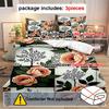 3pcs Minimalist Modern  Duvet Cover Set 3D Checkered Floral Pattern, 1 * Comforter Cover + 2 Pillowcases, No Insert Included