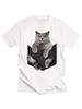 Funny 3D Cat In Pocket TShirt Creative Ginger Cat Graphic Tee Realistic Animal Print Top Unique Illusion Summer Casual Tshirt