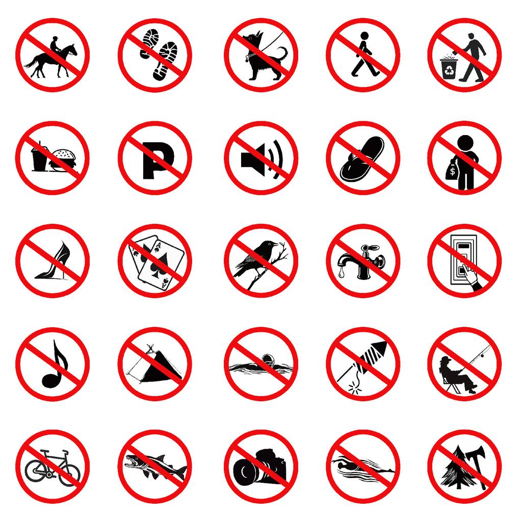 New 50 Prohibited Logo Stickers Creative Fun Waterproof Stickers