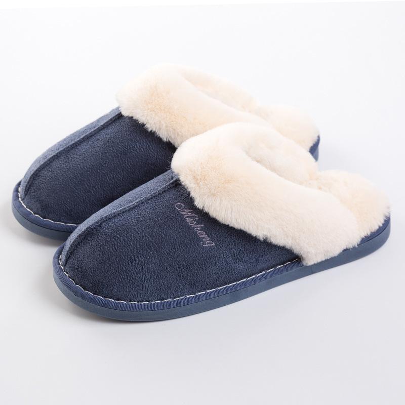 Autumn and winter piled thickened thermal cotton slippers home indoor family couple slippers