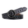 Vintage Style Leather Belt For Women With Alloy Pin Buckle And Pure Color Design