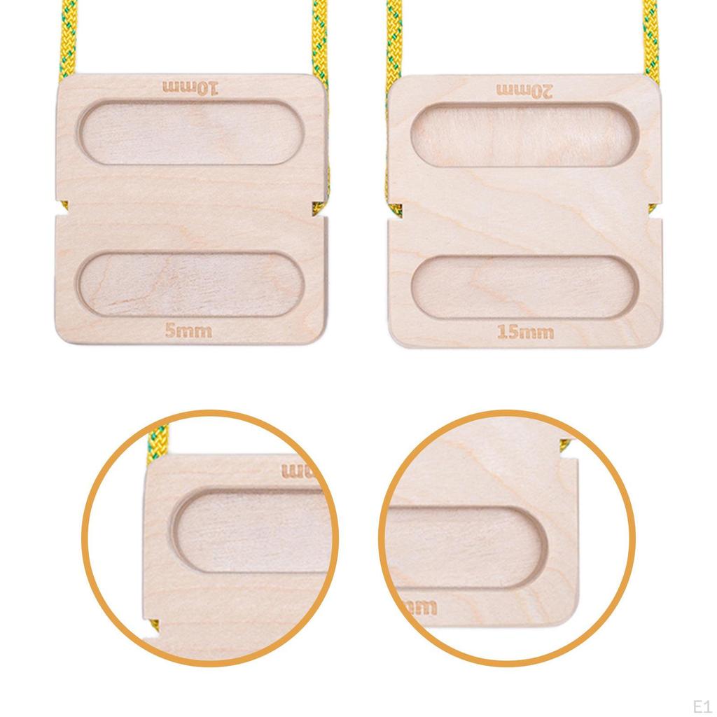 2 Pieces Wooden Climbing Hand Wrist Forearm Strengthener Fingerboard for Outdoor Garage