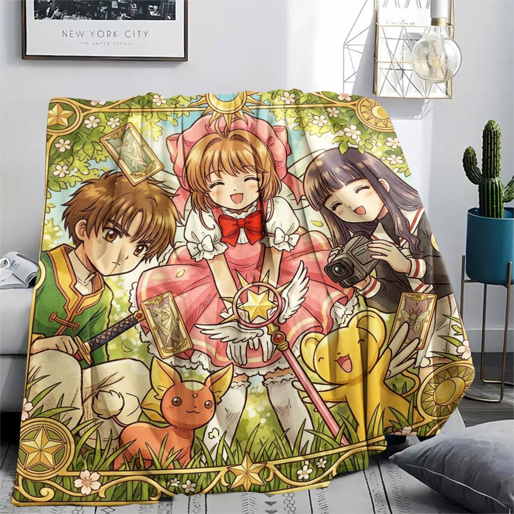 Cardcaptor Sakura Flannel Blanket Warm Cozy Style Print Comfortable for Daily Picnic Sofa Bedroom Chair.-TING