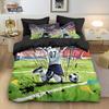 3pcs Football Figure Back Print Coreless Down Duvet Cover Set, Multi Size Bedding Decoration, Machine Washable