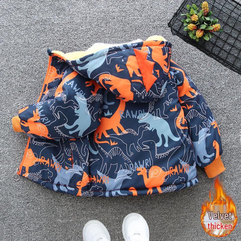 

Детская зимняя хлопковая куртка на флисовой подкладке для мальчиков - Модная, утолщенная и удобная для детей 130