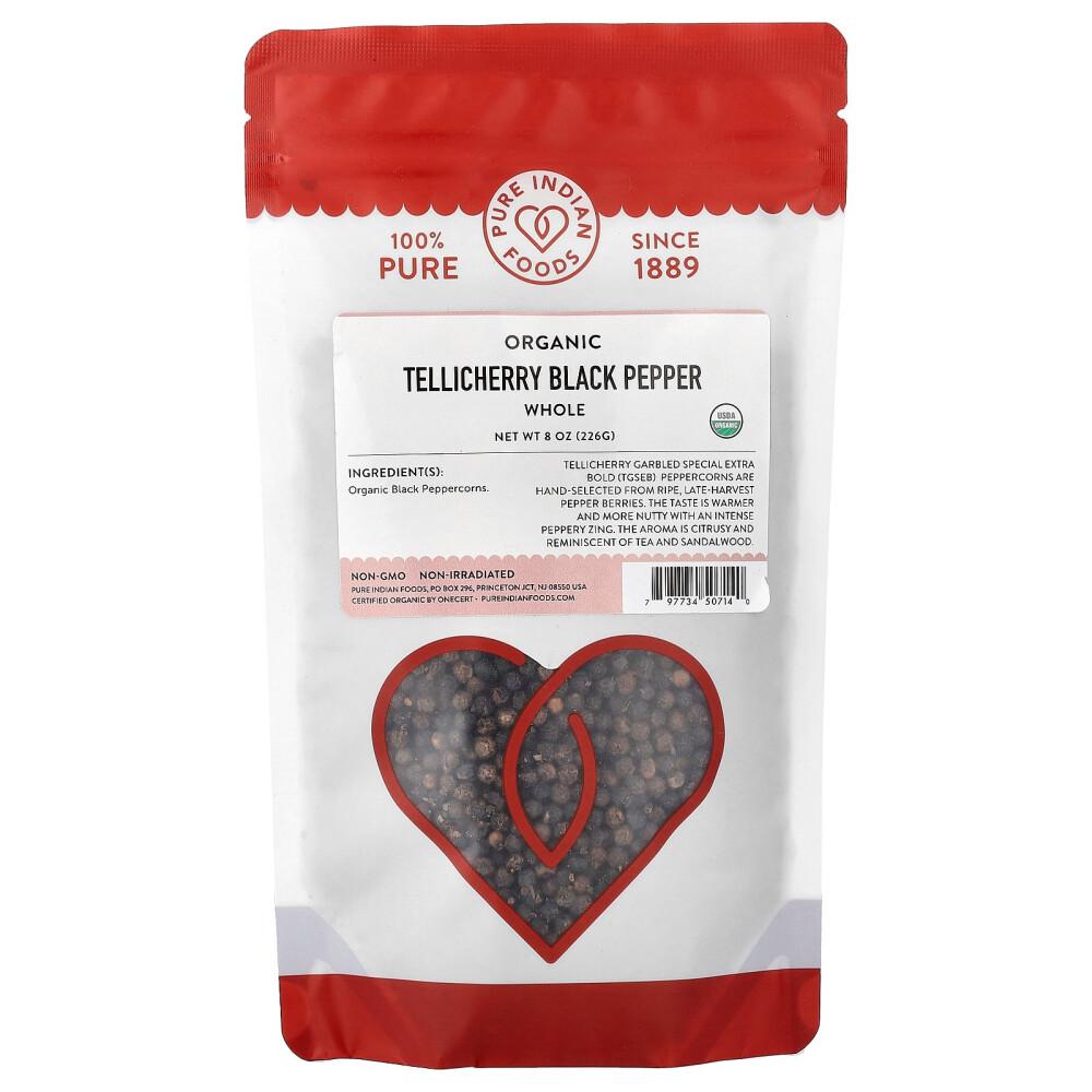 Pure Indian Foods Tellicherry Black Peppercorns Whole 226g (8oz) 226g - 1 ea