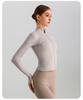 European & American Zipper Yoga Jacket - Quick-Drying, Slimming, Long Sleeve Fitness Top for Women