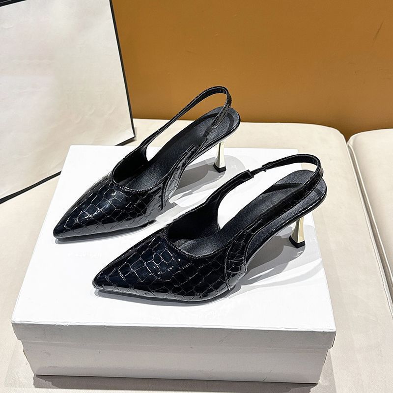 2025 spring and summer new French pointed head temperament thin heel single shoes women's fashion versatile and comfortable bag head single shoes wome